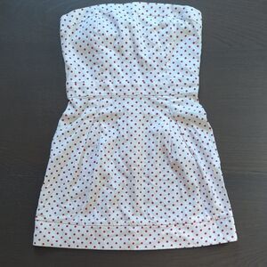 Alythea Strapless Red Polka Dot Dress